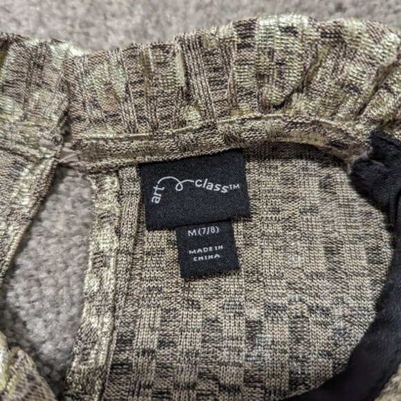 Art Class Metallic Gold Dress Girls Size 7 8 Cheetah Print - Picture 4 of 8